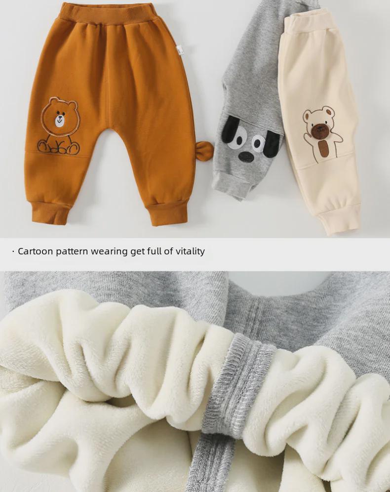 Утепленные зимние детские штаны: Повседневные брюки на бархатной подкладке для мальчиков и девочек