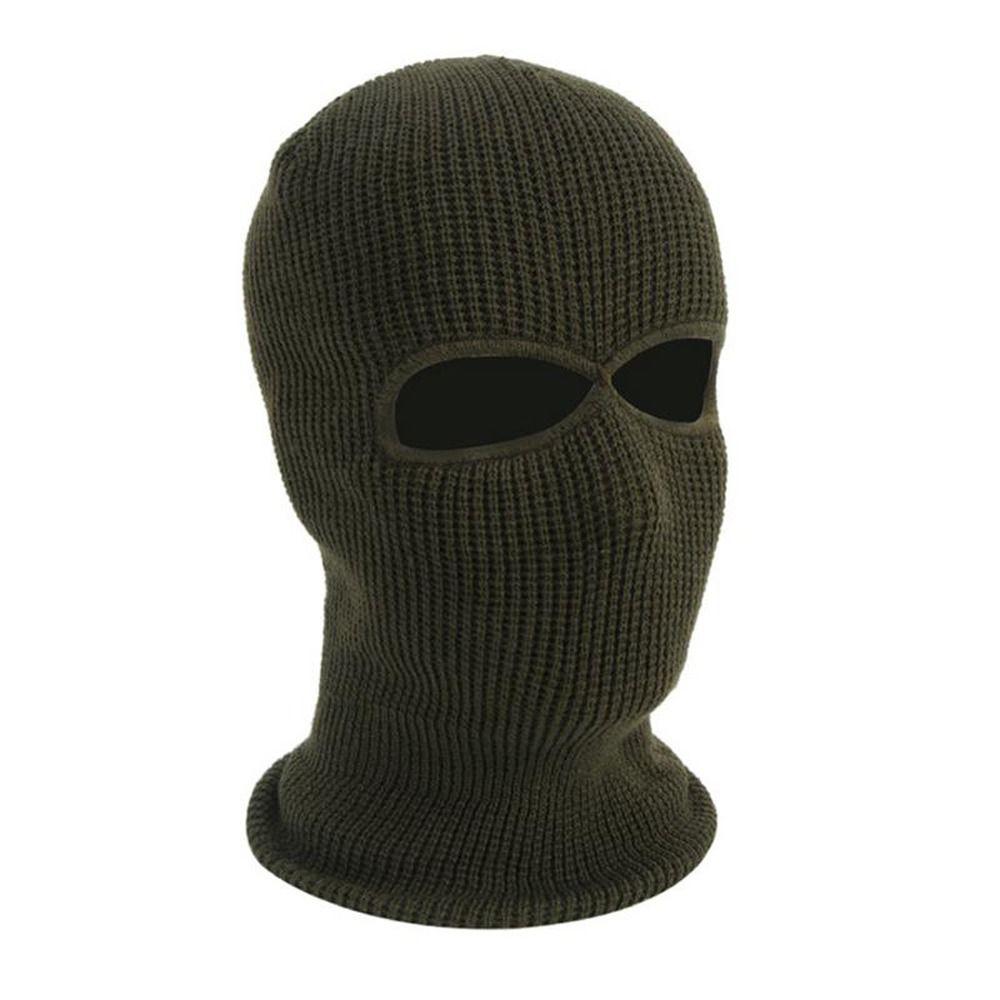 Hat Skullies Ear Protection 2 Holes Women Winter Cap Full Face Cover Men Beanies Hat Knitted Hats