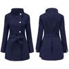 2021 European & American Autumn/Winter Women's Slim Long Sleeve Wool Coat