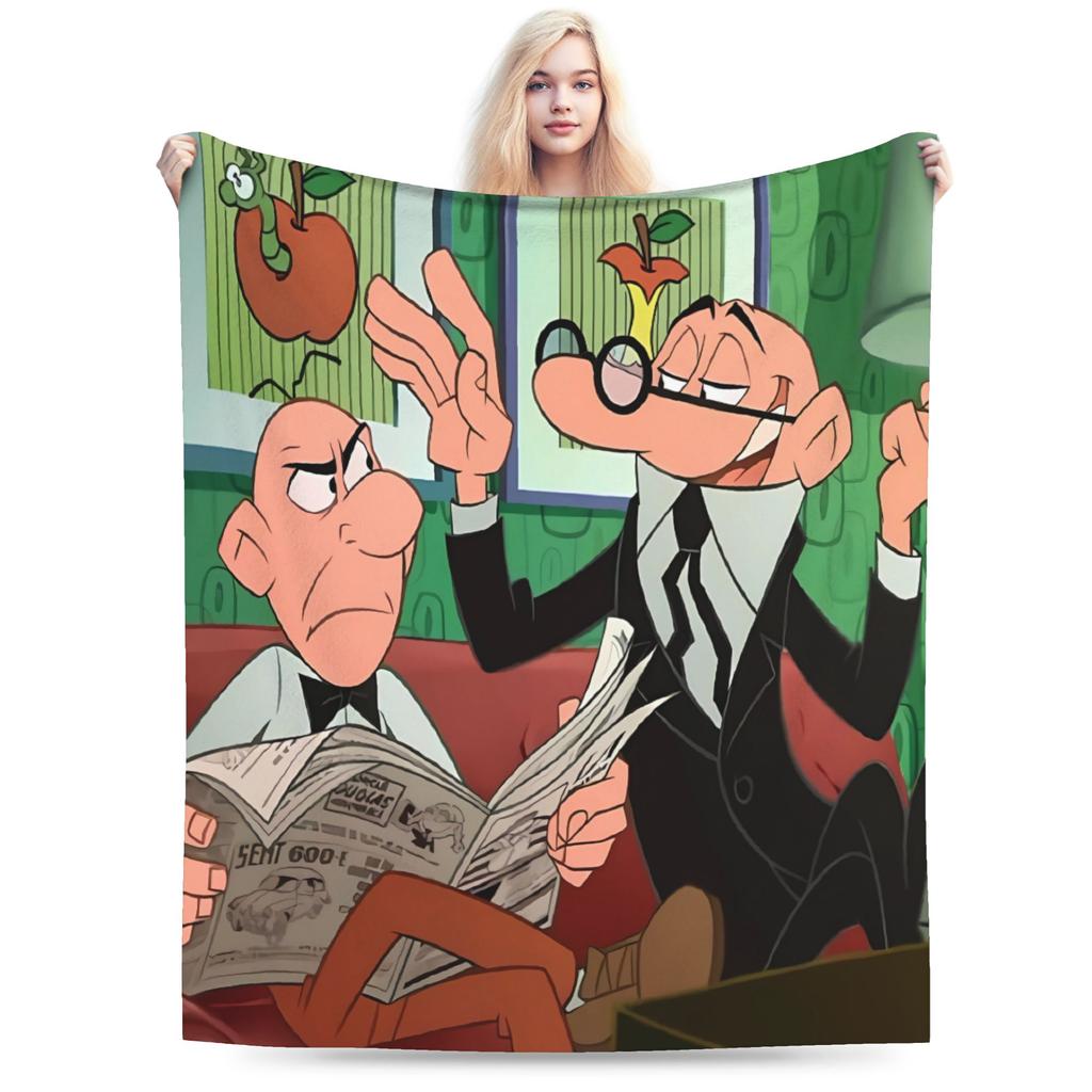Warm Blanket Adult Camping Mort & Phil Mortadelo y Filemón Throw Blanket Flannel Bedspread For Couch Fashion Sofa Bed Cover