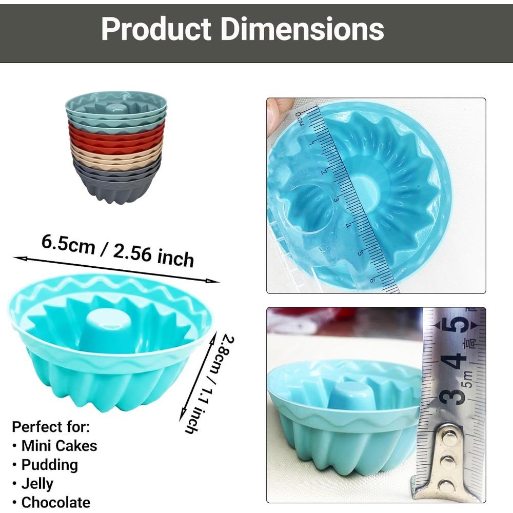 1-12 ШТ. Силиконовая форма для выпечки торта Антипригарные силиконовые формы для выпечки тортов для желе, желатина, брауни и хлеба Выдерживает температуру от -40℉ до 446℉