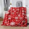 RIPRed Christmas Blanket Snowflake 3D Print Soft Cozy Flannel Blanket for Living Room Bedroom New Year Christmas Gift Home DecorR-I-P