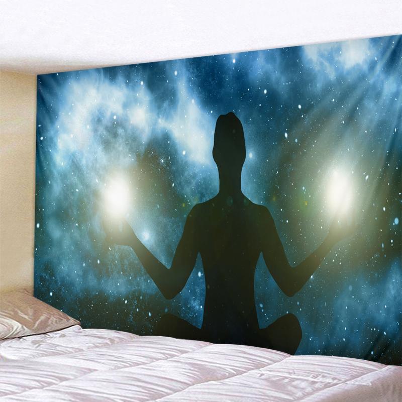 Статуя Будды, медитация, 7 чакр, гобелен, настенный психоделический кристалл, фон неба, ковер для йоги, декор в стиле бохо