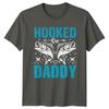 Hooked On Daddy Fish Graphic Fathers Day Fishing Lover TShirt