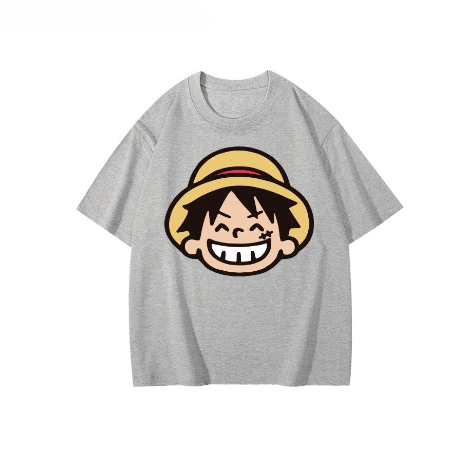 Bandai One Piece Luffy Anime TShirt Spring Summer New Japanese Style Loose Casual Short Sleeve for Unisex Women