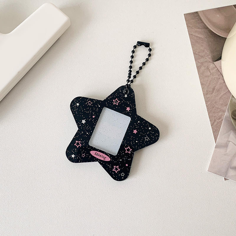 Модный жесткий держатель для карт, простая пятиконечная звезда, студенческий однодюймовый удостоверение личности, декоративный брелок с подвеской