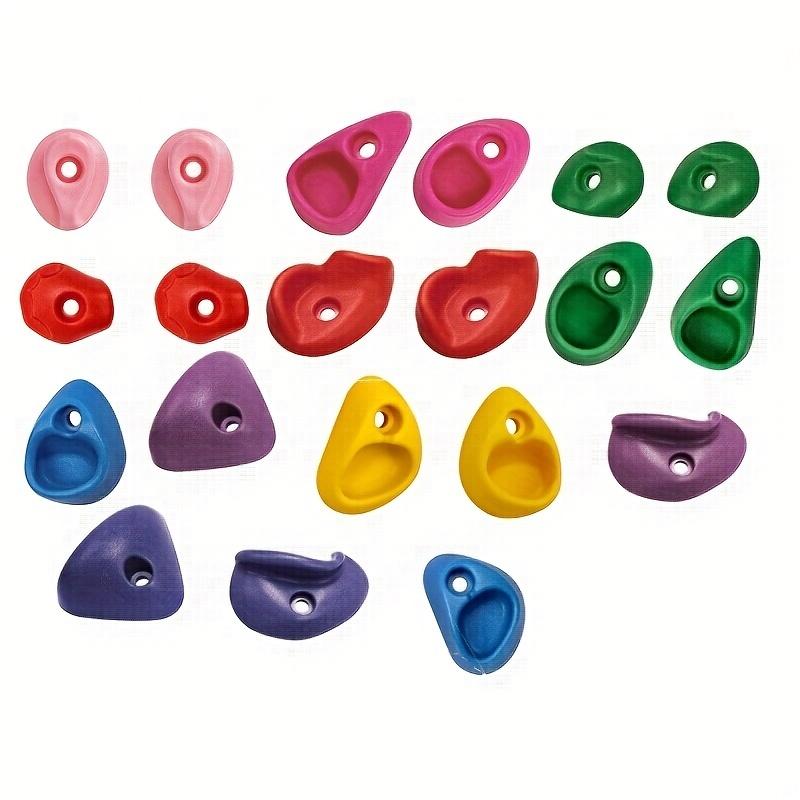 20 Набор для скалодрома с разноцветными ручками и упорами для ног Прочный ПЭ-материал Прочный Включает крепеж для установки в помещении