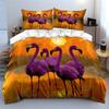 Purple Flamingos at Sunset Bedding Duvet Cover Set Duvet Cover Pillowcases  (1*Duvet Cover 2*Pillowcases, without duvet insert)