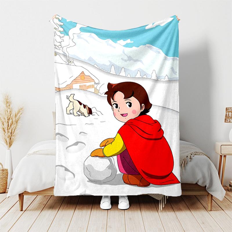 1pc Blanket Heidi1 Print Design, Lightweight Blanket for Sofa, Bed- Soft &Warm, Gift for All Seasons like Christmas, Halloween