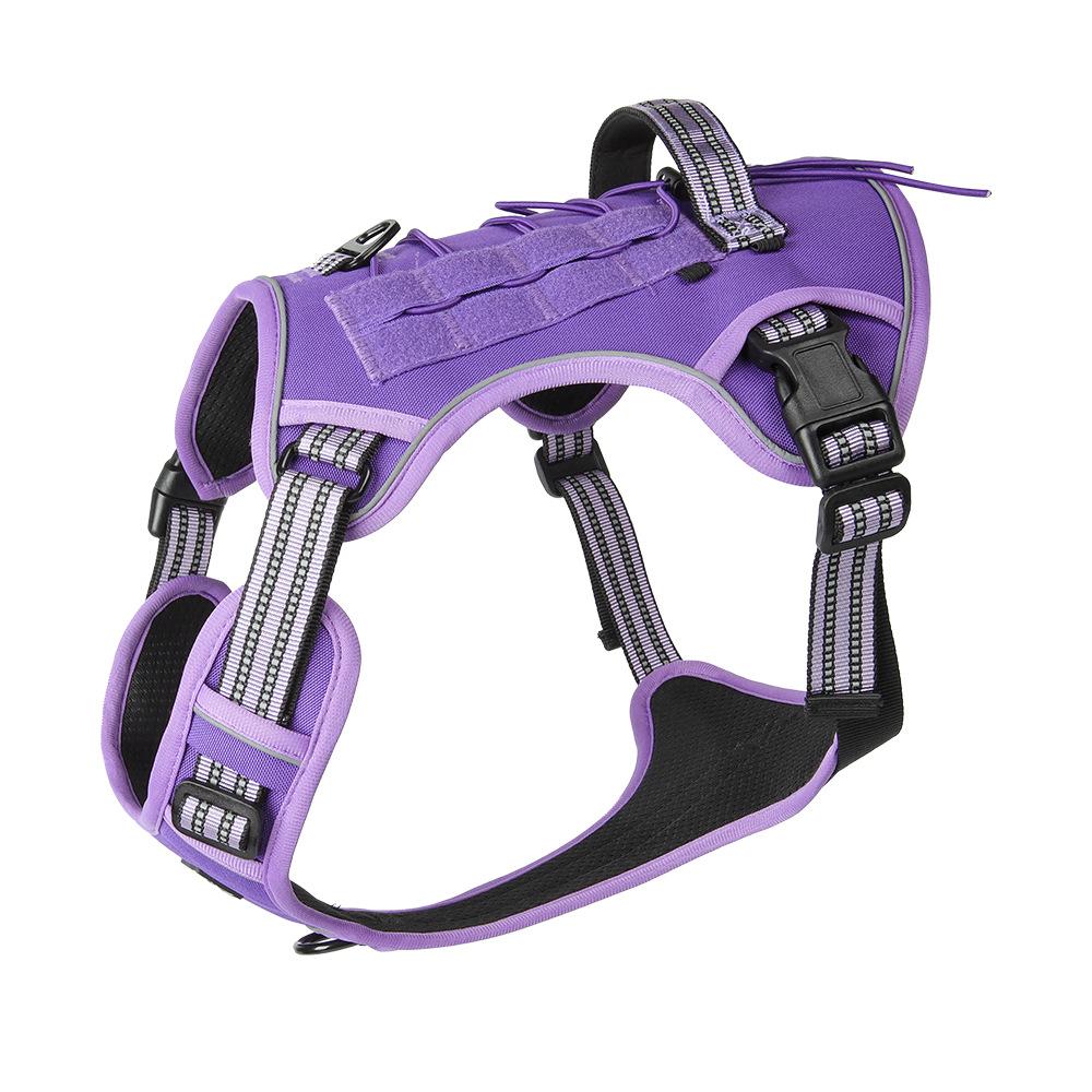 Светоотражающая шлейка для собак, тактическая тренировочная, без тяги, жилет для собак средних и больших размеров, регулируемый поводок, военная шлейка для бега для домашних животных