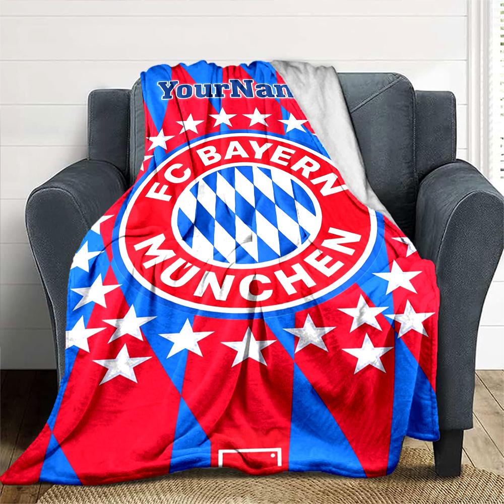Bayern Munich Customize Your Name Blanket Cozy Customizable Blanket Soft Warm Cozy Versatile for Couch Nap Chair Home Decor Four Seasons Universal
