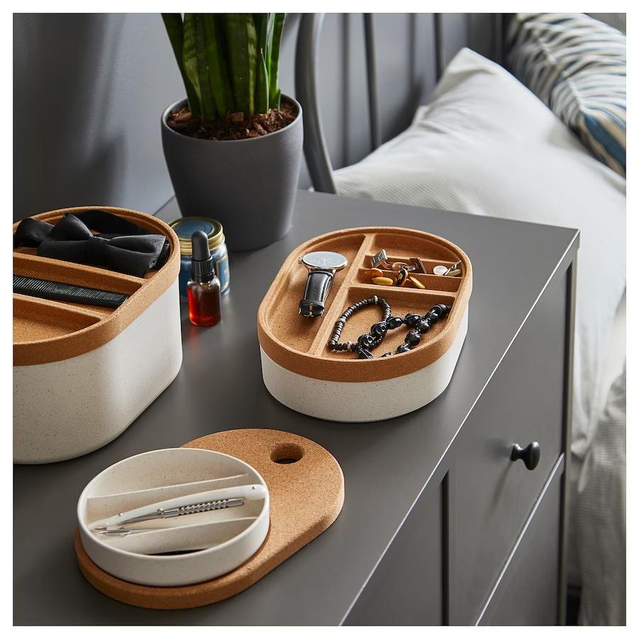 Универсальный ящик для хранения Ikea с зеркальной крышкой САКСБОРГА