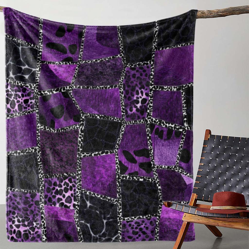 Leopard Print Flannel printed blanket suitable for all seasons suitable for living room office sofa and travel