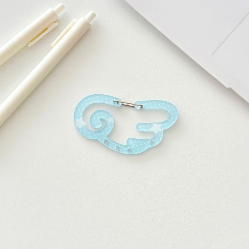 Карабин в форме крыльев в горошек, альпинистская пряжка, акриловая пряжка конфетного цвета, брелок для ключей, многоцелевое кольцо-крючок для рюкзака