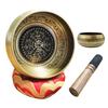 NGE Singing Bowl, Overtone, Heart Vibration, Includes Stick, Cushion, and Drawstring Bag, Natural Resonance, Nepalese 7-Metal Design, Cross Vajra Patt