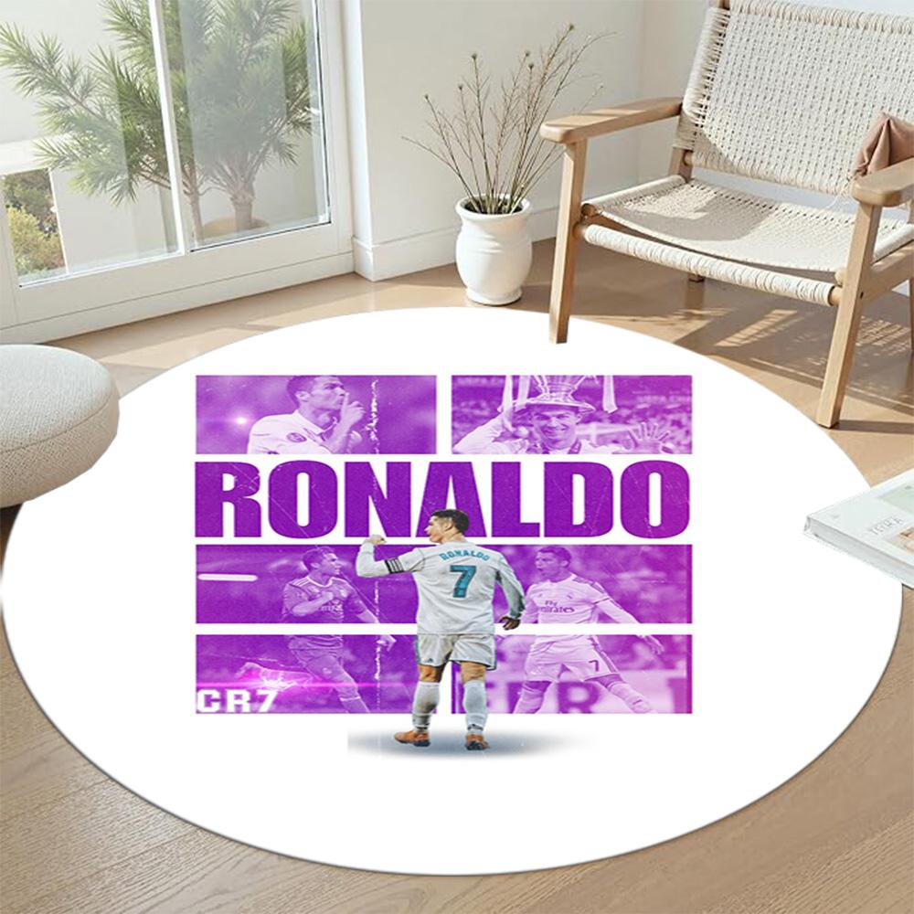 Cristiano Ronaldo Round Carpet Suitable for Kitchen Dining Room Game Room Balcony Anti-slip Round Rug Office home decor