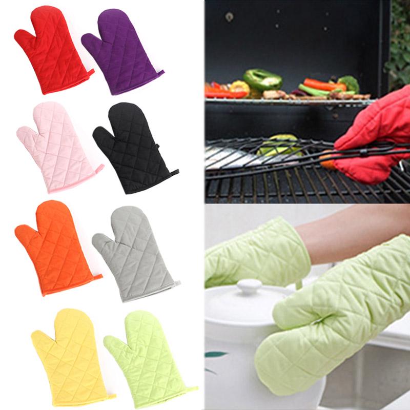 Home Living Professional Solid Hot Insulation High-temperature Thick Oven Mitts 1PC Cotton Kitchen Supplies Microwave Oven Gloves