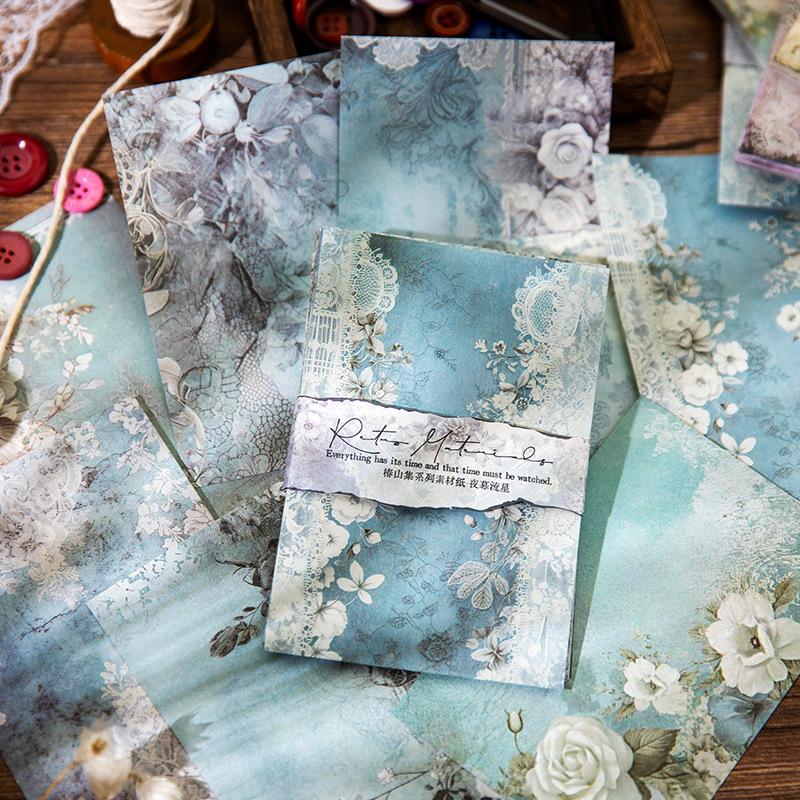 40 Sheets Vintage Floral Background Scrapbook Paper Classic Paisley Motifs Easy To Cut For DIY Art Journal Layering Supplies