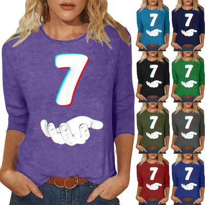 Женский повседневный, стильный, сексуальный, удобный топ с круглым вырезом и рукавом три четверти