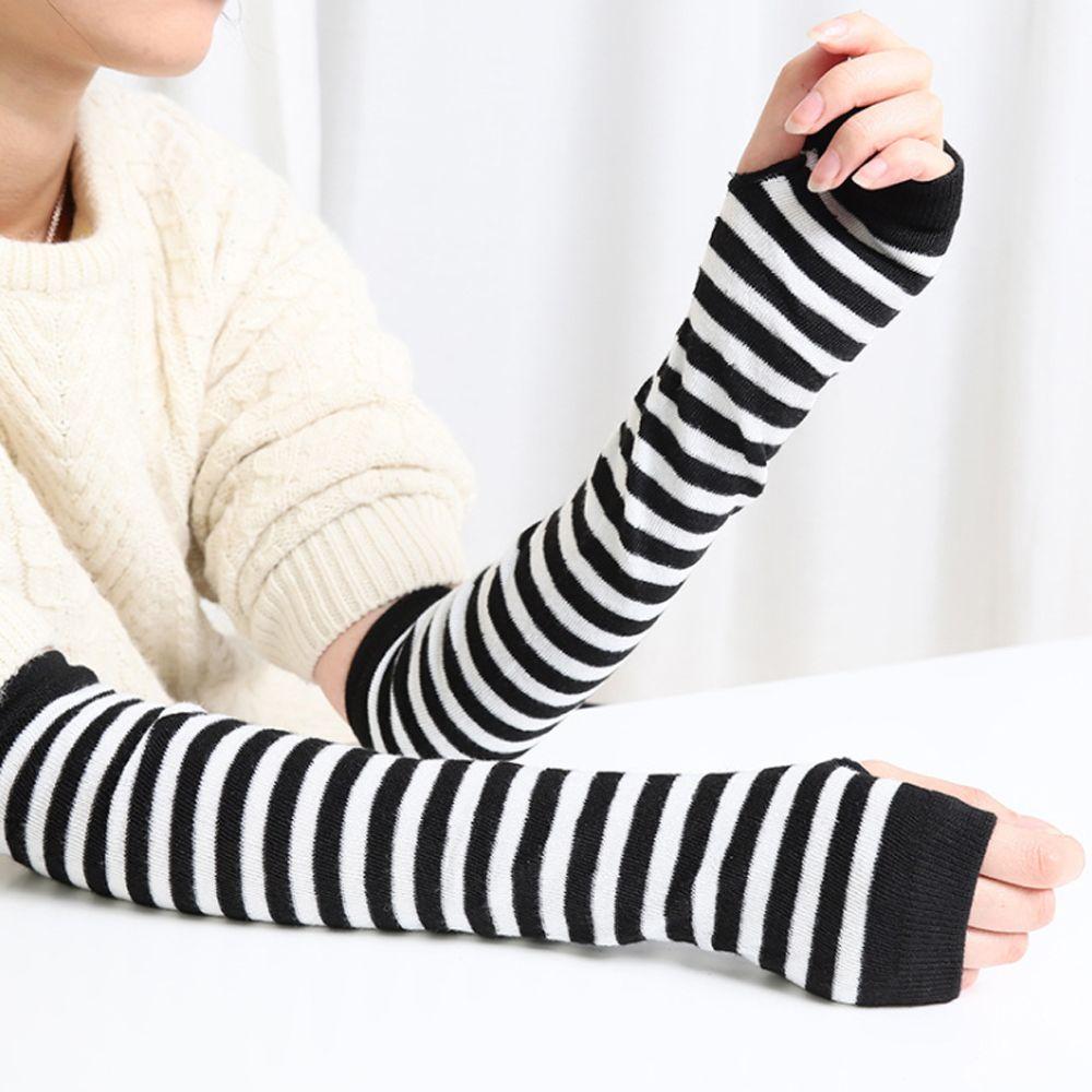 Girls Knitted Long Sleeve Handschoenen Elbow Mittens Wristband Arm Warmer Fingerless Long Gloves