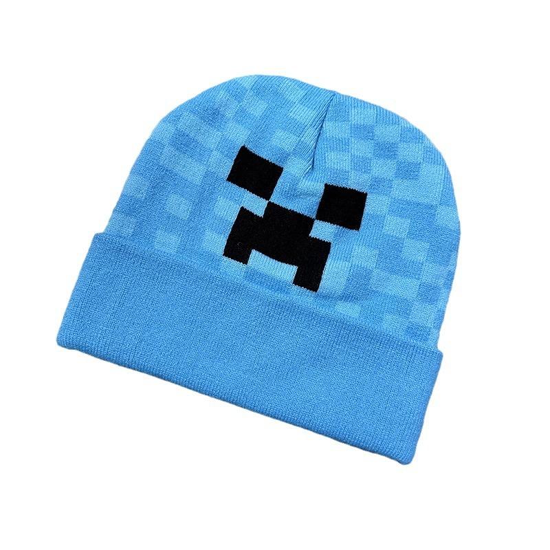 Зимняя вязаная шапка с принтом и подвернутыми краями, подходит как для мужчин, так и для женщин