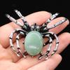 Women Brooch Natural Stone Spider-Shaped Pendant For Jewelry Making DIY Necklace Bracelet Clothes Shirts Accessory