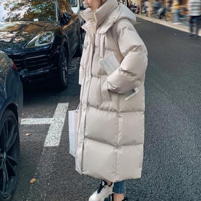 Зима 2025 Новое длинное платье из хлопка-пуховика Корейская версия большого размера корейской модной куртки Куртка Зимняя жара