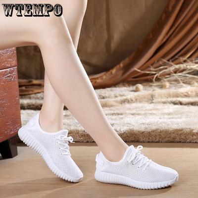 Кроссовки на плоской подошве, женские повседневные кроссовки на шнуровке, летние дышащие сетчатые туфли, женская спортивная обувь на открытом воздухе, легкая и дышащая