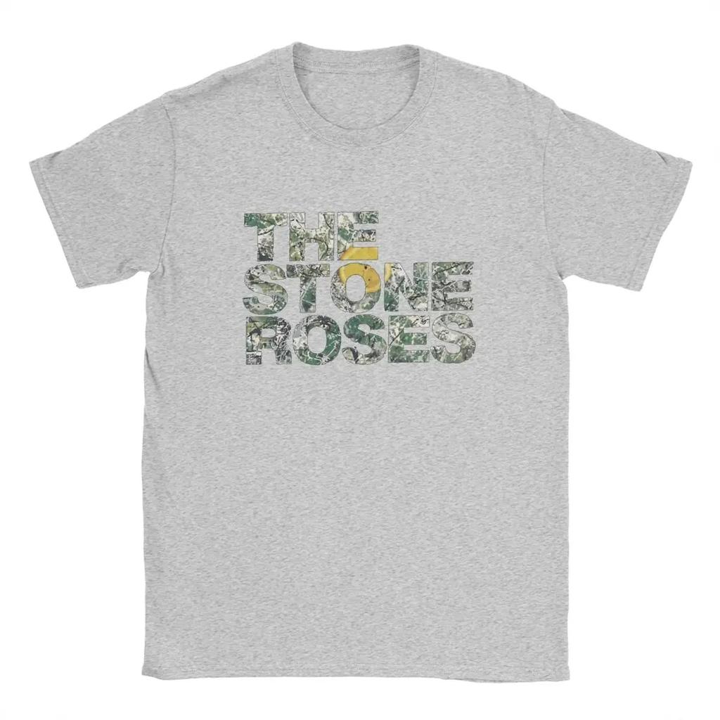The Stone Roses Logo T Shirts for Unisex Pure Cotton Funny TShirt Round Neck Christmas Tour Tee Shirt Short Sleeve Clothing Summer