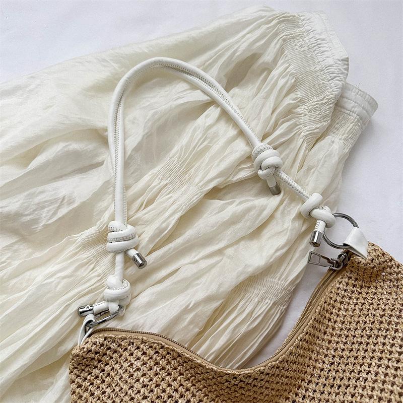 Hand-woven Bag for Women, 2025 New Fashion Retro Straw Tote Bag, Versatile Large-capacity Shoulder Bag for Women