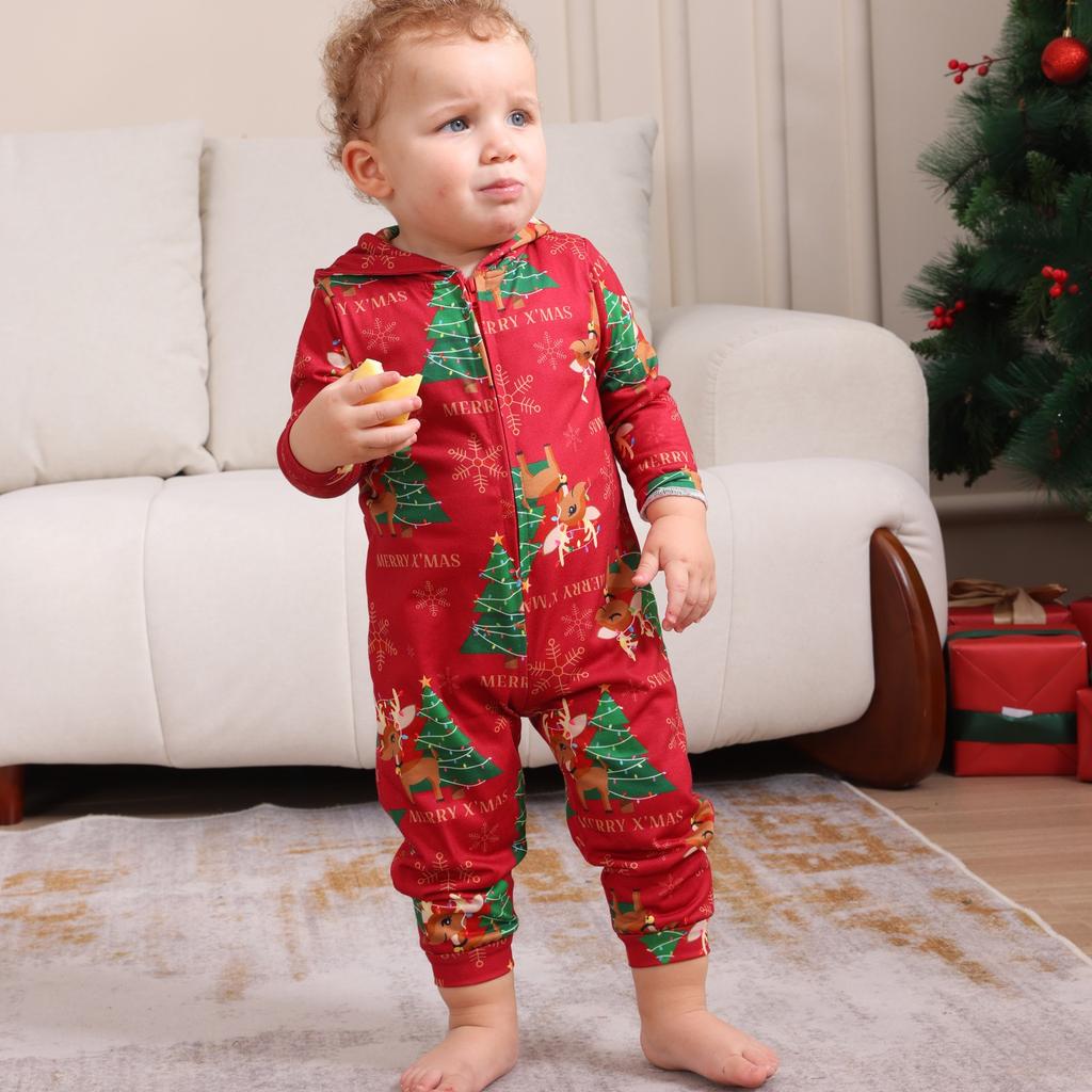 Рождественский комплект для всей семьи «родитель-ребенок», домашняя одежда, пижамы, все в одном