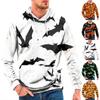 Осенний мужской свитер с цифровым принтом и большим капюшоном на Хэллоуин, новый большой базовый свитер