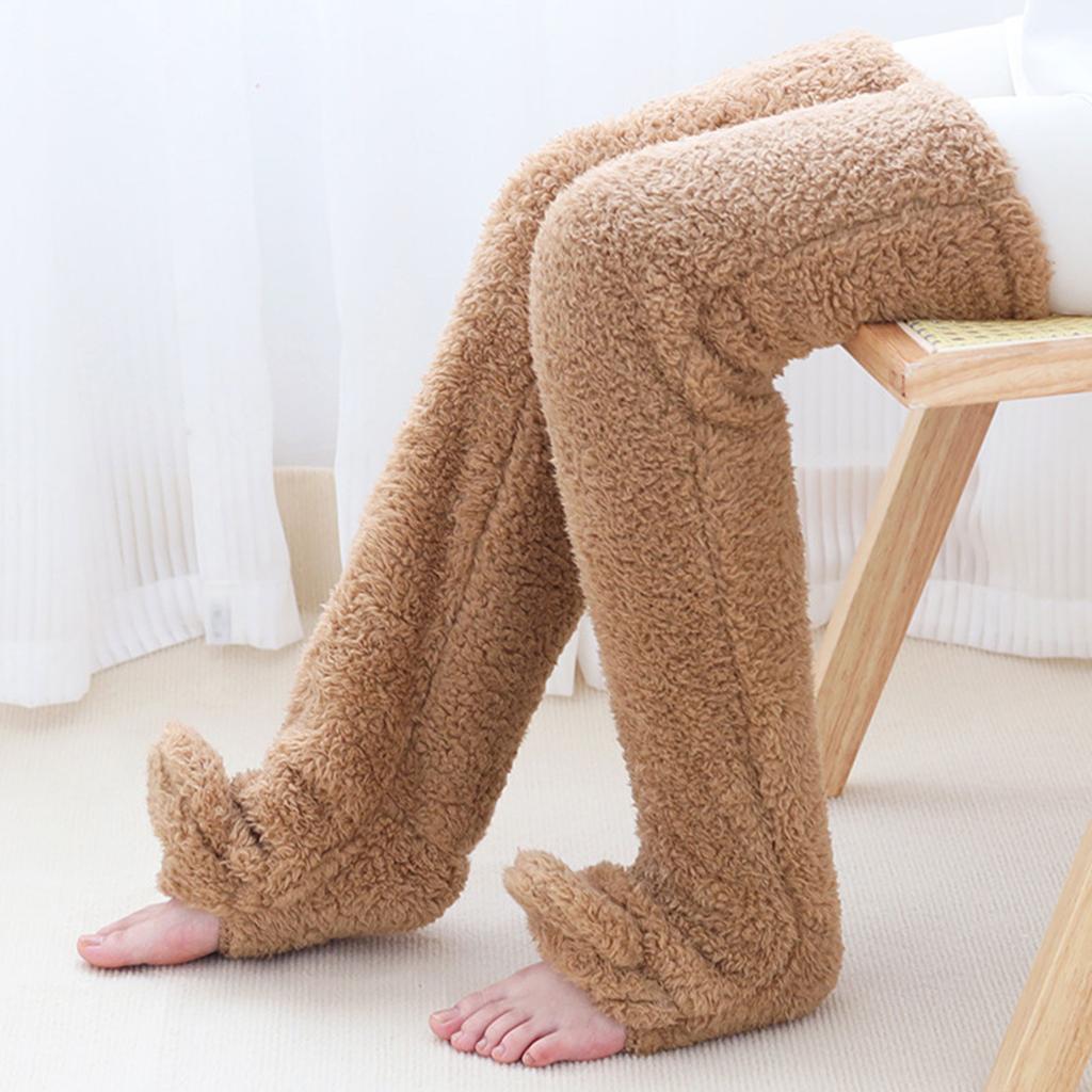 Плюшевые теплые длинные носки, нечеткие носки выше колена, высокие плюшевые чулки, нечеткие длинные гетры, зимние домашние пухлые носки для сна