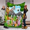 Jungle Animal Friends Plush Blanket Suitable All Seasons Soft Comfortable Sofa Office Nap Travel Birthday Gift Christmas Present