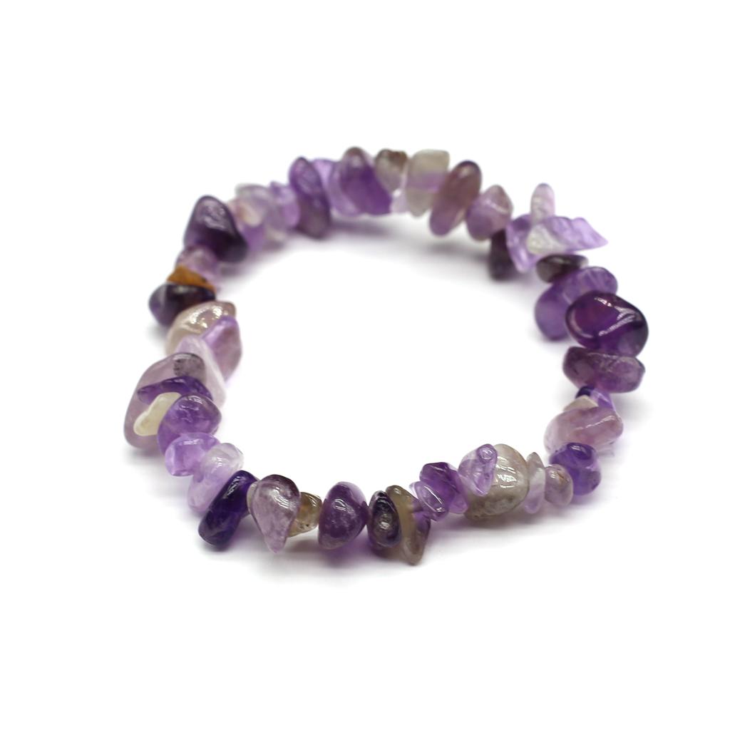 1pc 18cm Natural Stone Elastic Cord Bracelet Crystal Agate Amethyst Tiger Eye Quartz Crushed Stone Men Women Jewelry Accessories