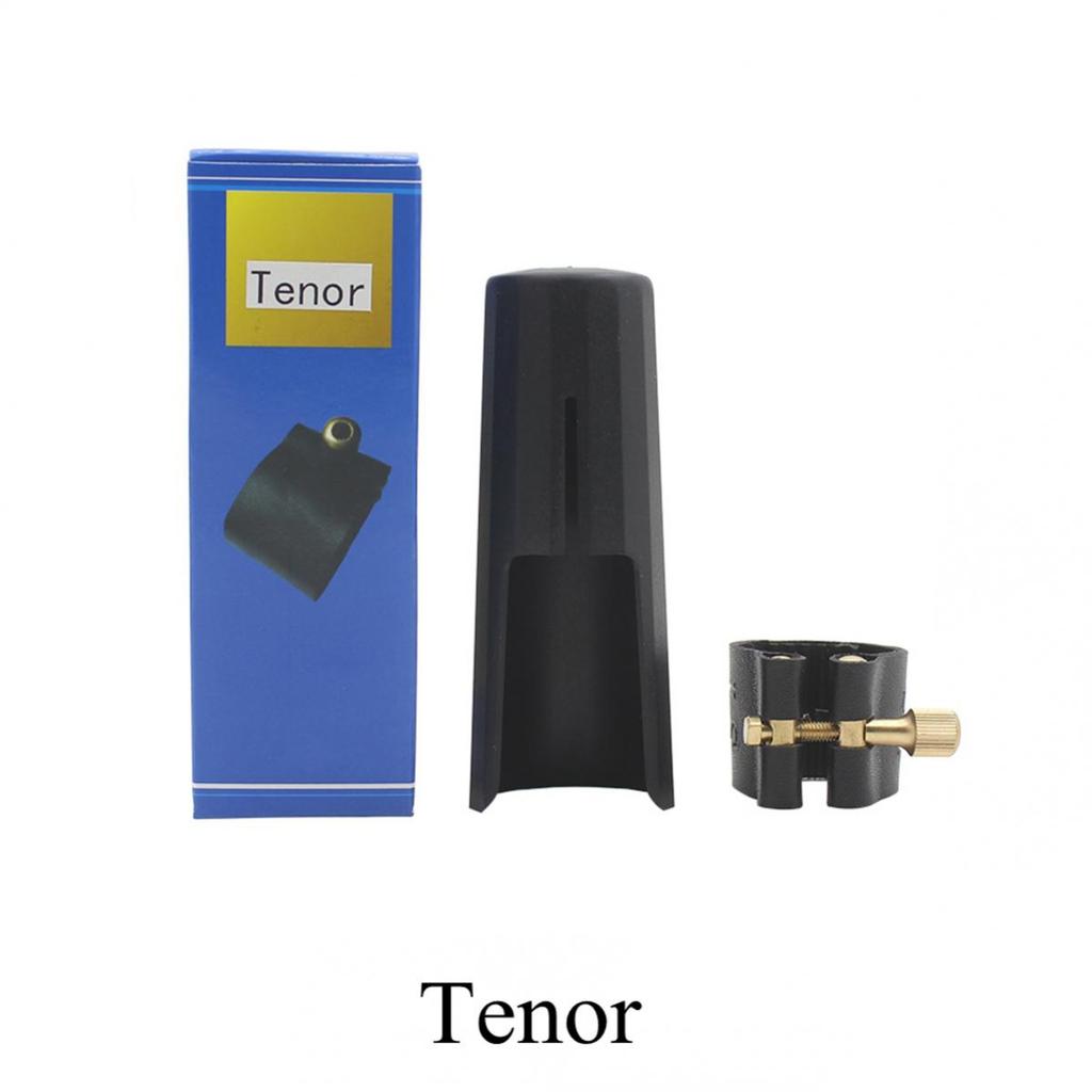 Universal Professional Black Plastic Saxophone Mouthpiece Cap PU Leather Ligature Clip for Alto Tenor Soprano Saxophone Prevent Chipping And Breaking