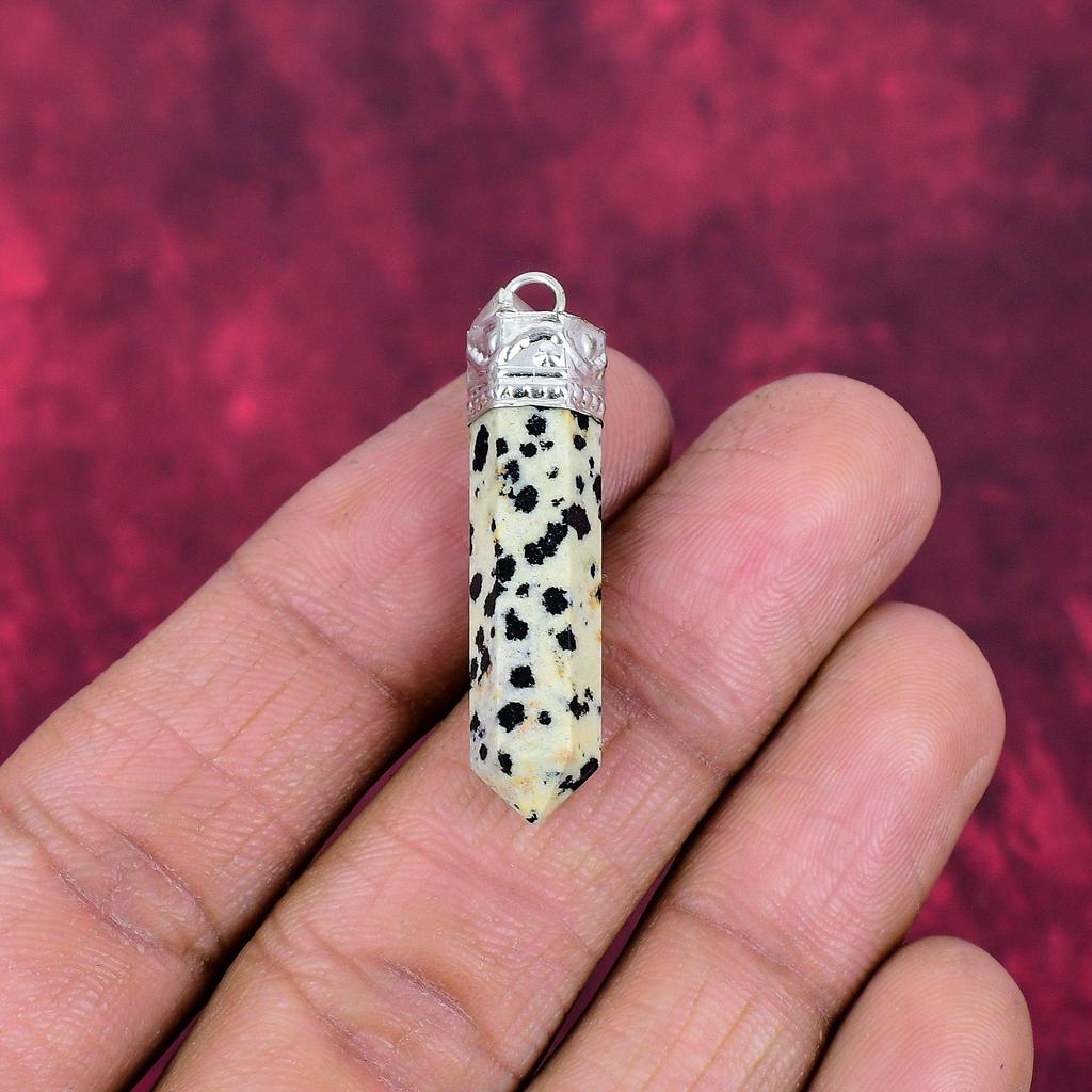 Dalmatian Jasper Jewelry, 925 Solid Sterling Silver Pendant Handmade Gemstone Jewelry, Gifts For Wife Brand New Pendant