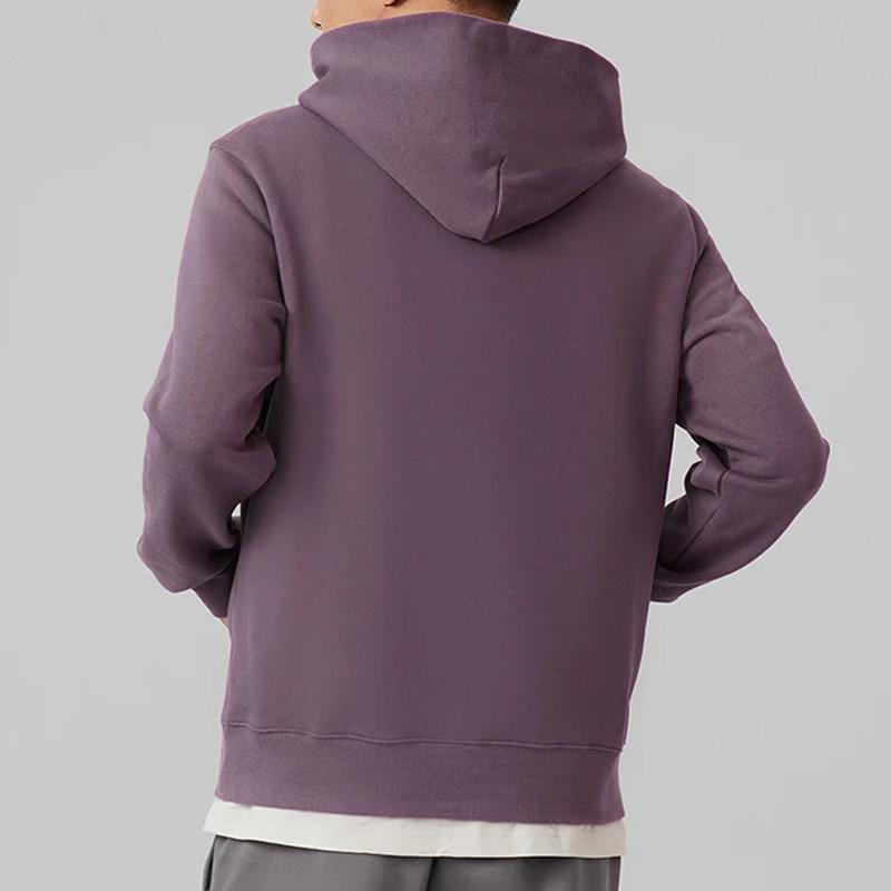 Li Ning Sports Lifestyle Series однотонный свитер с капюшоном и заниженными плечами, мужской свитшот, фиолетовый AWDSB15-4