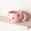 Romantic Milk Mug Adorable Heart Water Cup Breakfast Container Breakfast Cup  Office
