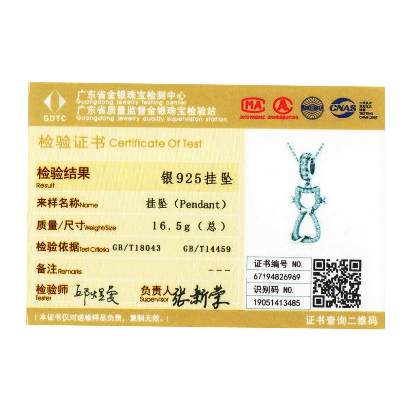 Подвеска BAMOER Cat Kitty из стерлингового серебра 925 пробы с прозрачным цирконием Уоттинга для домашних животных