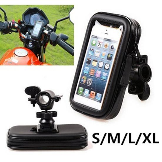 Waterproof Motorcycle Bicycle Phone Handlebar Mount Holder Bag Stand Bracket