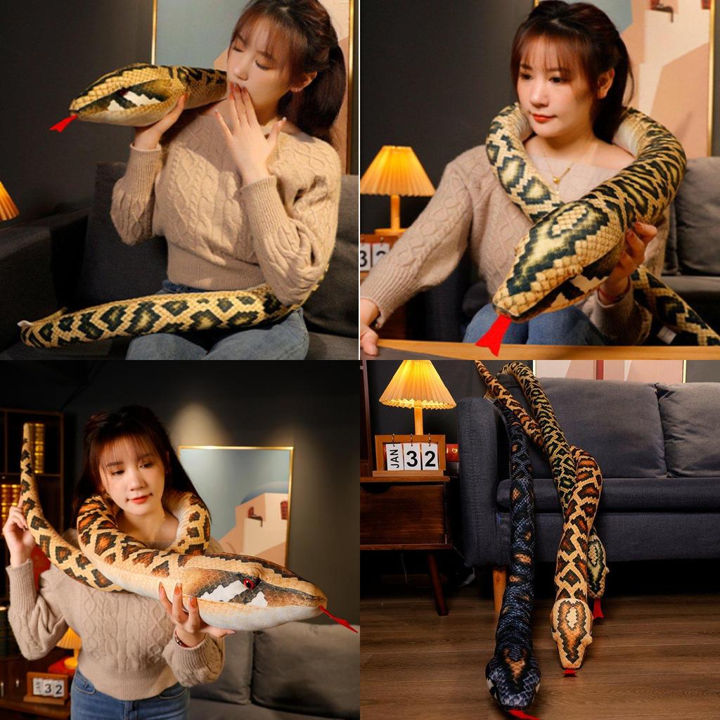 Creative Lifesize Faux Python Plush Doll Adorable Snakes For Gag Gifts And Decorations