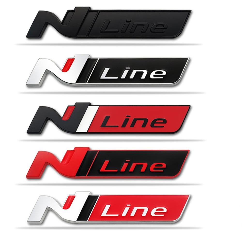 CMQW3 Car 3D Metal Sticker For Hyundai Avante Elantra N Sonata N Line Veloster KONA i30 Fastback Trunk Badge Fender Trim Logo Decorate