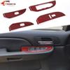 Window Lifting Switch Trim Red Carbon Fiber Sticker For Avalanche YUKON 2007-13