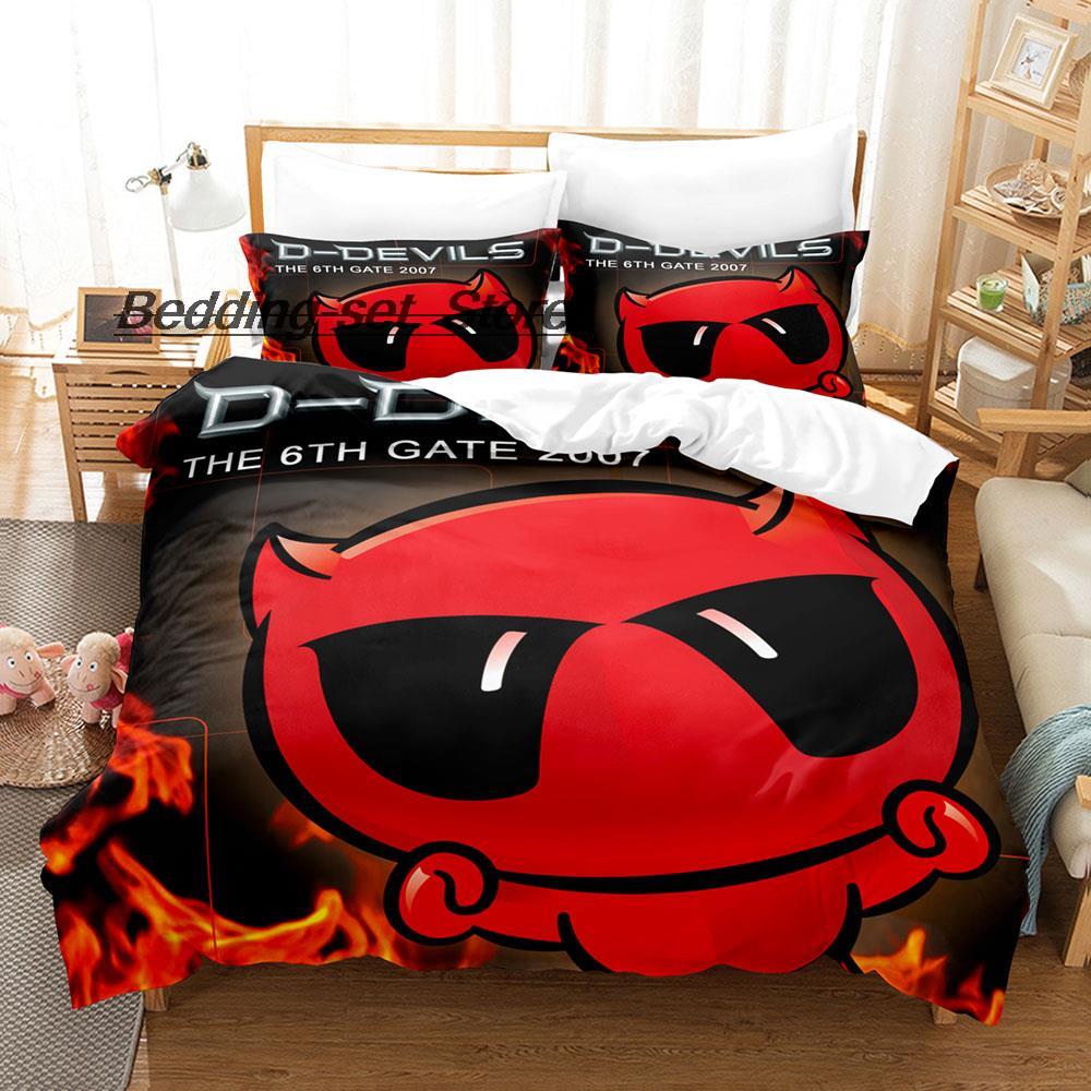 Angry Geometry Dash Bedding Collection Single Twin Full Queen King Size Bed Collection Game Bedroom Duvetcover Collections Anime With Bed Linen Col