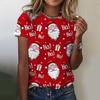 Santa Claus 3D Printed Women's Short-Sleeve T-Shirt Christmas Tree Holiday Casual Fashion Women's Wear