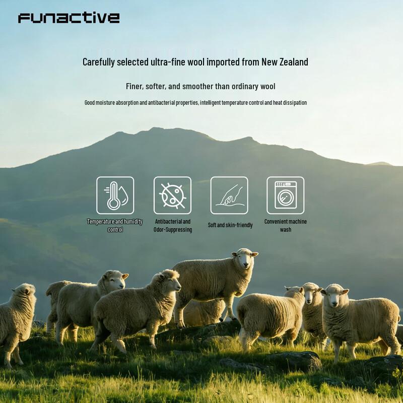Детская футболка FUN ACTIVE с длинным рукавом, смесовая шерсть, быстросохнущая, защита от солнца