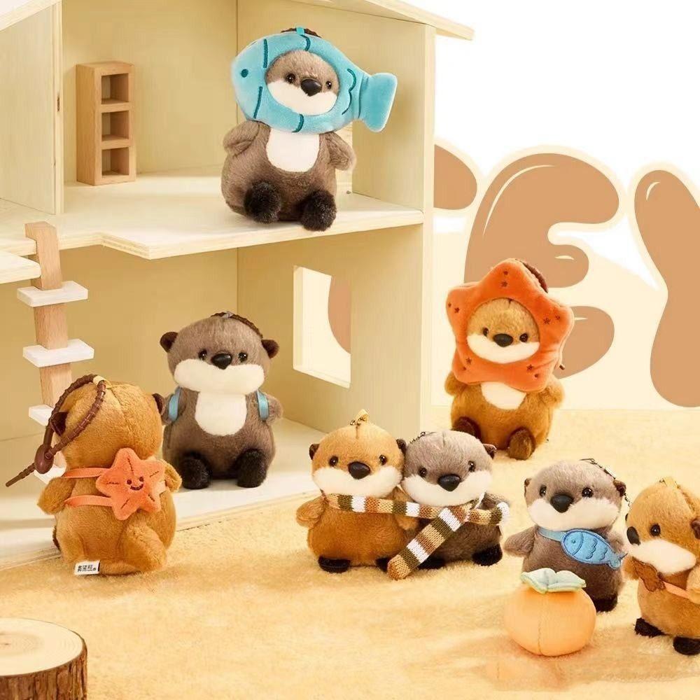 Мягкая набивная подвеска в виде выдры, подвеска для сумки, набивная кукла выдра, плюшевый брелок в виде выдры, рюкзак