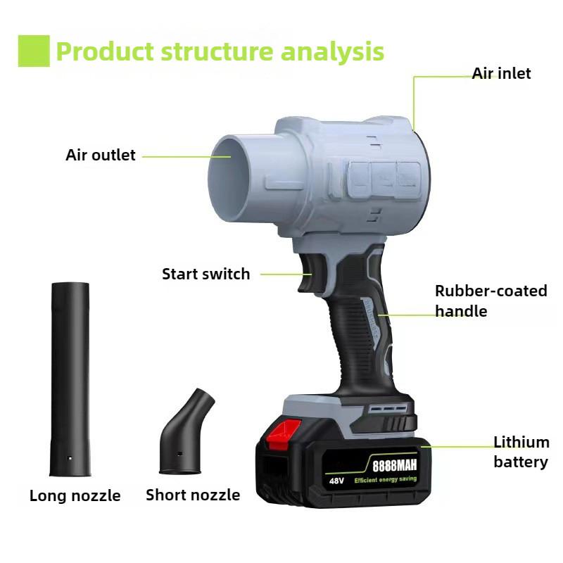 Lithium Ion Violent Turbo Fan Cordless Portable Electric Blower Handheld High Power Hair Dryer
