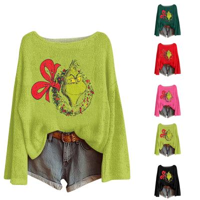 Женский модный пуловер с круглым вырезом и длинными рукавами, вязаный топ, имитация свитера